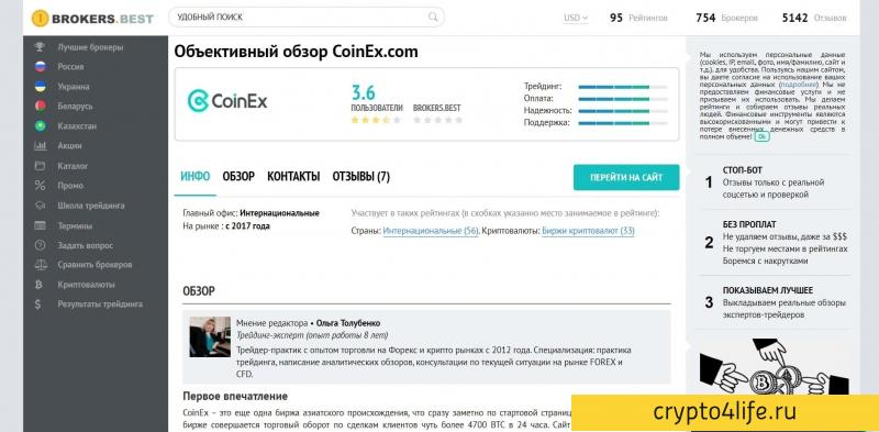 Криптовалютная биржа Coinex в 2022 году: регистрация, торговля, отзывы