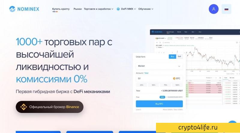 Криптовалютная биржа Nominex в 2022 году: регистрация, торговля, отзывы