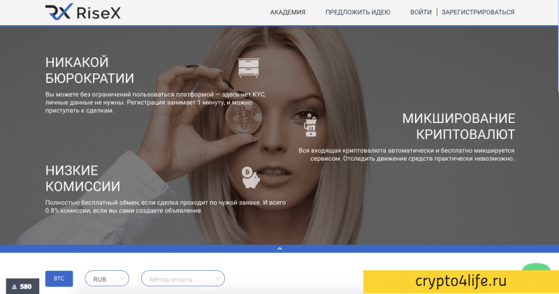 Обменник RiseX: обзор, инструкция, комиссии