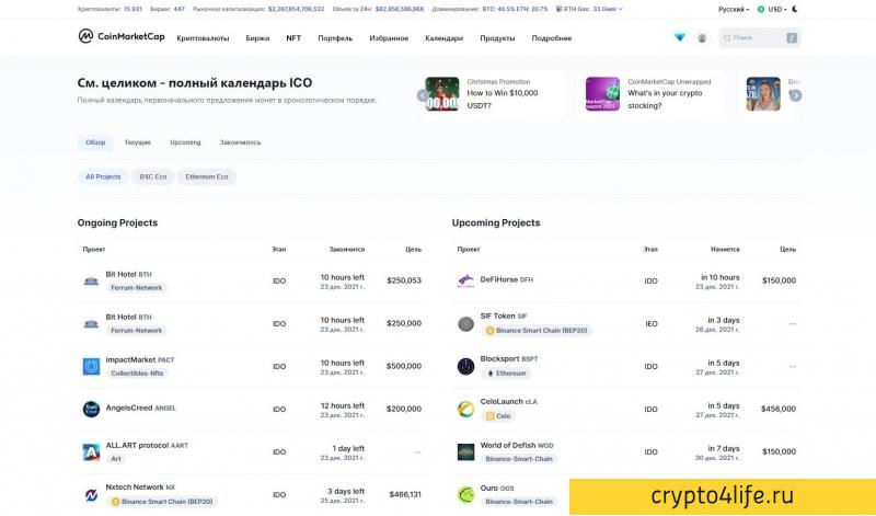 CoinMarketCap - агрегатор данных о криптовалютах